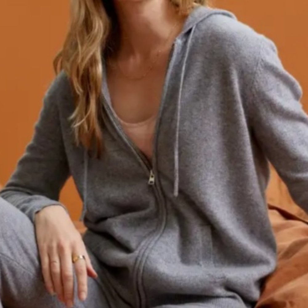 Cashmere Full-Zip Hoodie size small